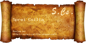 Sprei Csilla névjegykártya