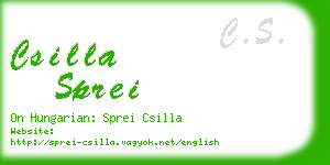 csilla sprei business card